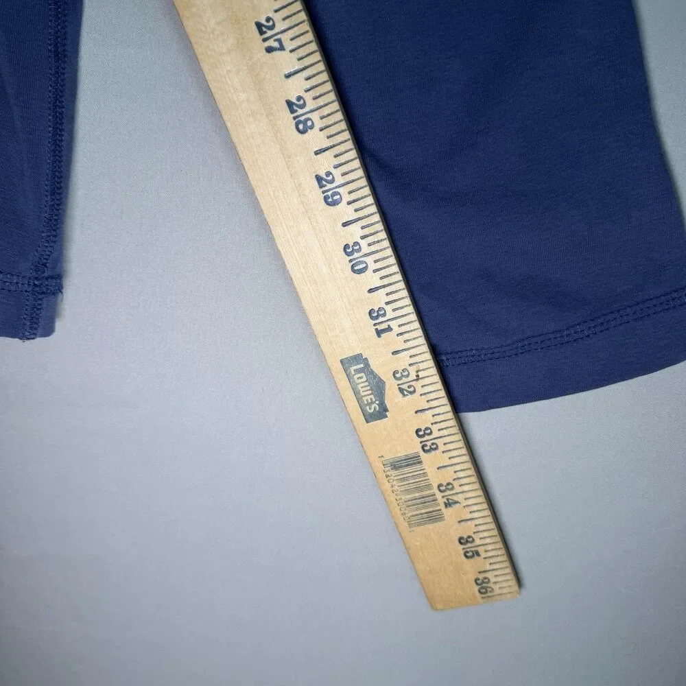 Banana Republic Pullover Zip Men's LG Blue Long Sleeve Crew Neck Stretchy Shirt